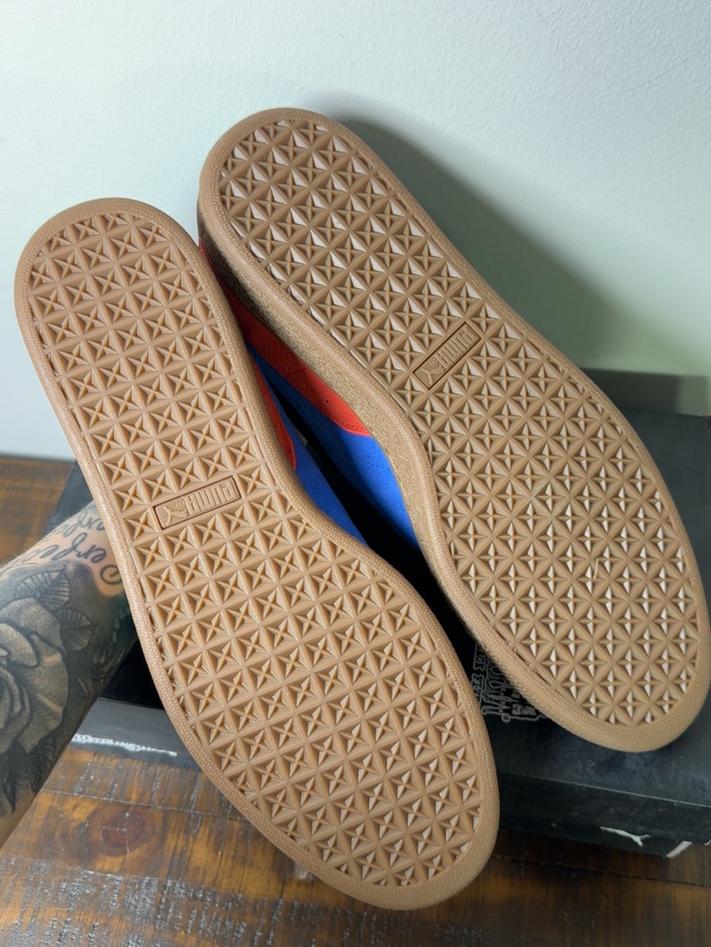 Puma Black Suede Sneakers with Teal, Blue & Orange Accents - Picture 4 of 4
